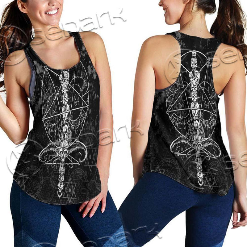Sigil Of Baphomet And Skull SED-0635 Women Tank Top
