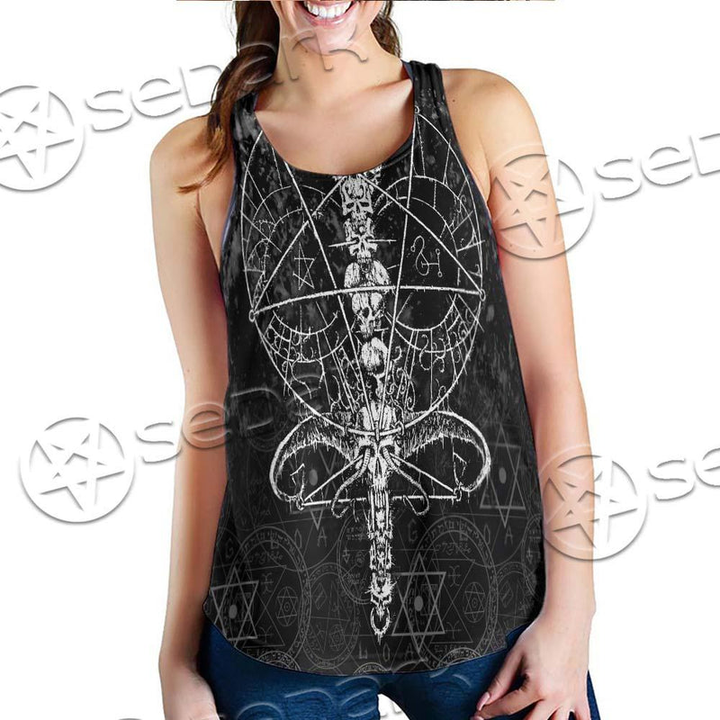 Sigil Of Baphomet And Skull SED-0635 Women Tank Top