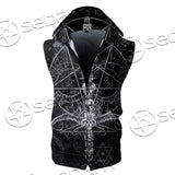 Sigil Of Baphomet And Skull SED-0635 Zip Sleeveless Hoodie