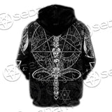 Sigil Of Baphomet And Skull SED-0635 Hoodie & Zip Hoodie Raglan