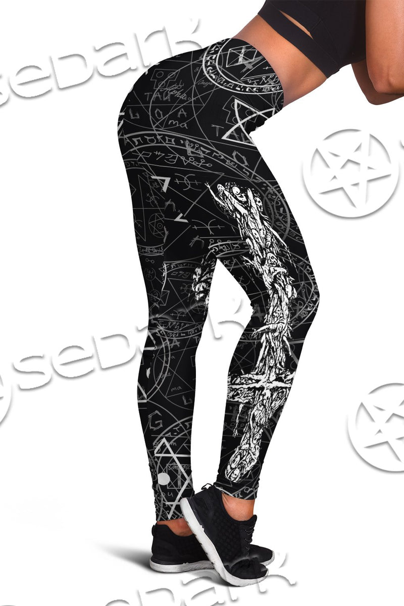 Satan Inverted Cross SED-0642 Leggings Allover Print