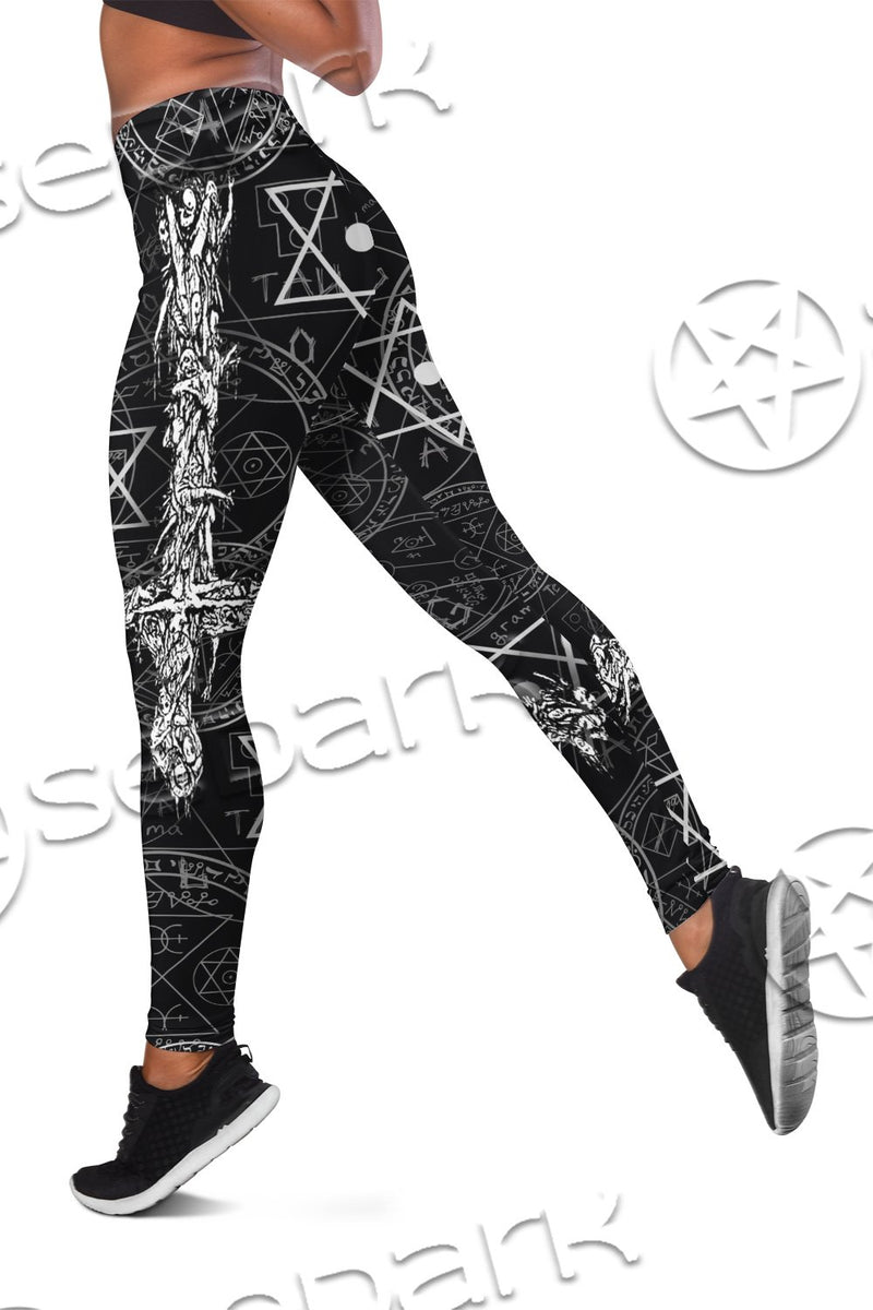 Satan Inverted Cross SED-0642 Leggings Allover Print