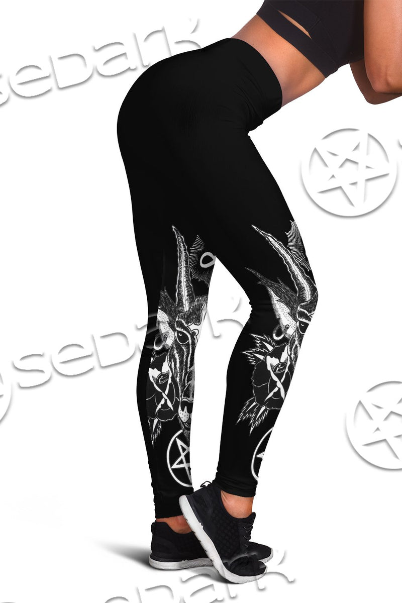 Leviathan Occult Satanic Cross SED-0645 Leggings Allover Print