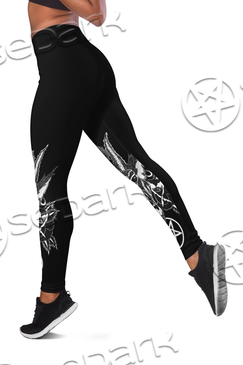 Leviathan Occult Satanic Cross SED-0645 Leggings Allover Print