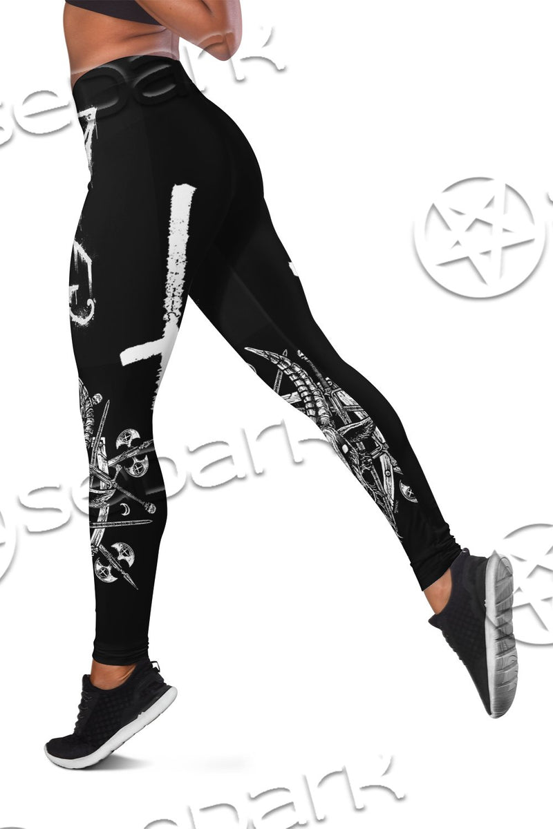 Sigil Of Lucifer Inverted Cross SED-0646 Leggings Allover Print