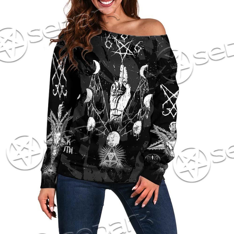 Satan The Wish Of Enmity SED-0647 Off Shoulder Sweaters