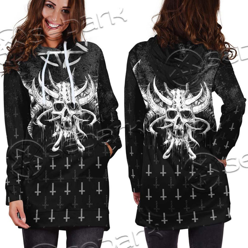 Satanic Skull Smile SED-0648 Hoodie Dress