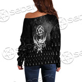 Satanic Skull Smile SED-0648 Off Shoulder Sweaters