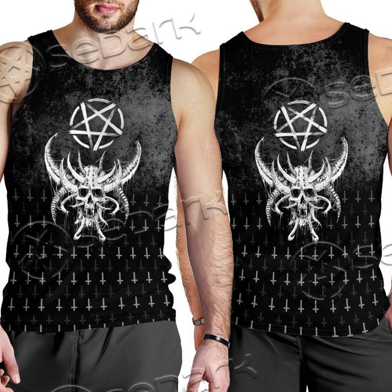 Satanic Skull Smile SED-0648 Men Tank-tops