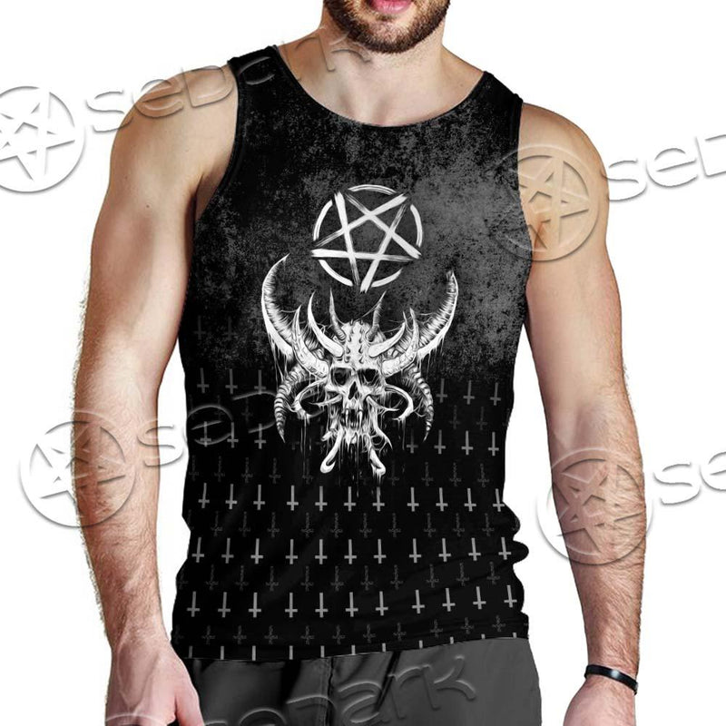 Satanic Skull Smile SED-0648 Men Tank-tops