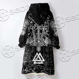 Viking Magical Runic Compass SED-0654 Oversized Sherpa Blanket Hoodie