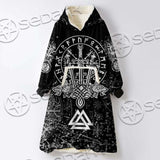 Viking Magical Runic Compass SED-0654 Oversized Sherpa Blanket Hoodie