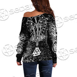 Viking Magical Runic Compass SED-0654 Off Shoulder Sweaters