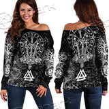 Viking Magical Runic Compass SED-0654 Off Shoulder Sweaters