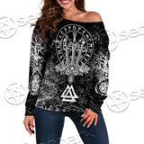 Viking Magical Runic Compass SED-0654 Off Shoulder Sweaters