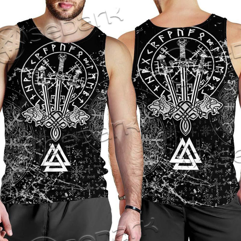 Viking Magical Runic Compass SED-0654 Men Tank-tops