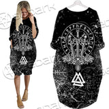 Viking Magical Runic Compass SED-0654 Batwing Pocket Dress