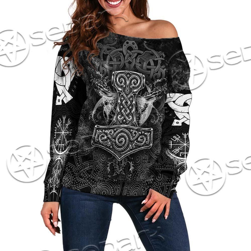 Viking Thor'S Hammer SED-0655 Off Shoulder Sweaters