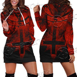 Red Sigil Of Baphomet SED-0658 Hoodie Dress