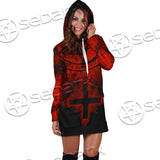 Red Sigil Of Baphomet SED-0658 Hoodie Dress