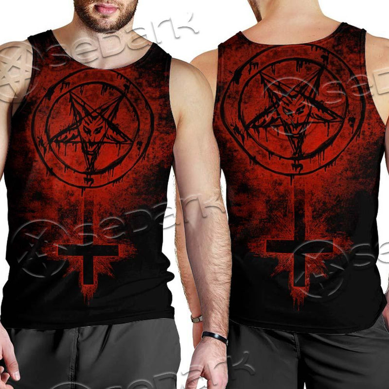 Red Sigil Of Baphomet SED-0658 Men Tank-tops