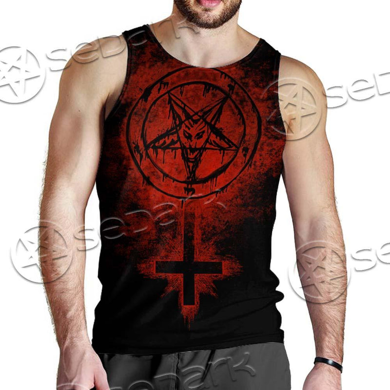 Red Sigil Of Baphomet SED-0658 Men Tank-tops
