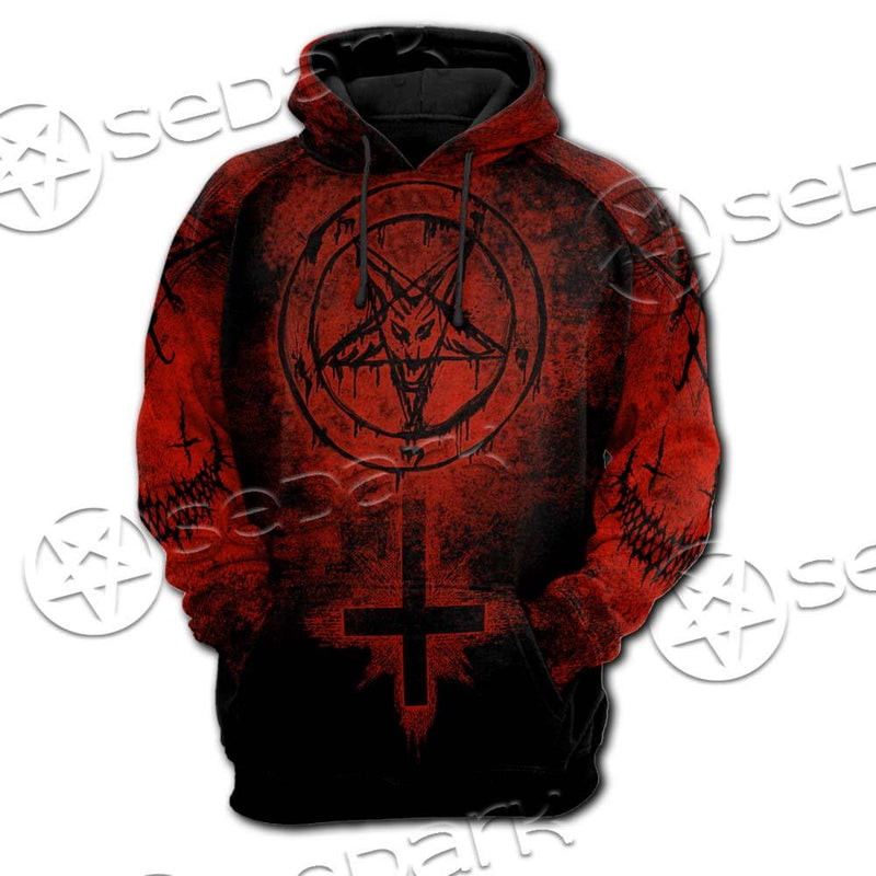 Red Sigil Of Baphomet SED-0658 Hoodie & Zip Hoodie Raglan