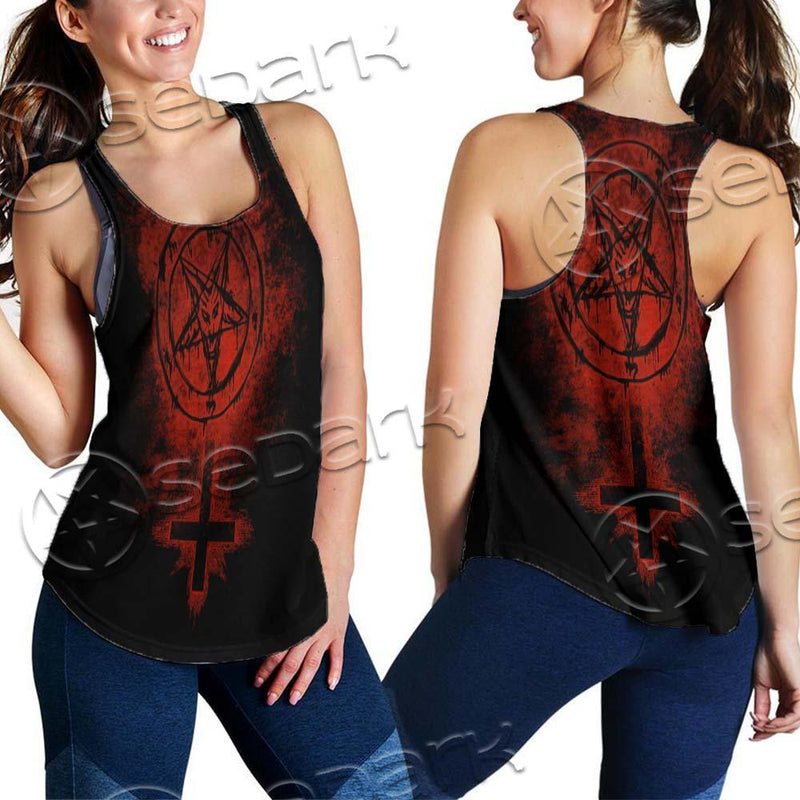 Red Sigil Of Baphomet SED-0658 Women Tank Top