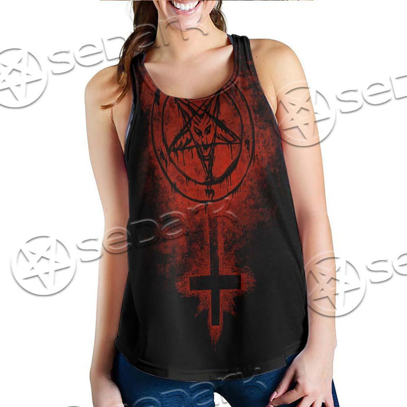 Red Sigil Of Baphomet SED-0658 Women Tank Top