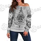 Ancient Viking Warrior Symbols SED-0659 Off Shoulder Sweaters