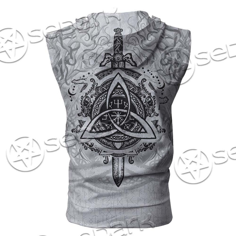 Ancient Viking Warrior Symbols SED-0659 Zip Sleeveless Hoodie