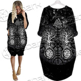 Viking Symbol Tree Of Life SED-0660 Batwing Pocket Dress