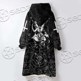Baphomet Cross Inverted SED-0661 Oversized Sherpa Blanket Hoodie