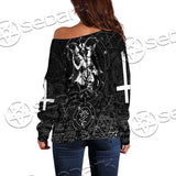Baphomet Cross Inverted SED-0661 Off Shoulder Sweaters