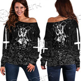 Baphomet Cross Inverted SED-0661 Off Shoulder Sweaters