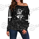 Baphomet Cross Inverted SED-0661 Off Shoulder Sweaters