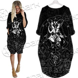 Baphomet Cross Inverted SED-0661 Batwing Pocket Dress