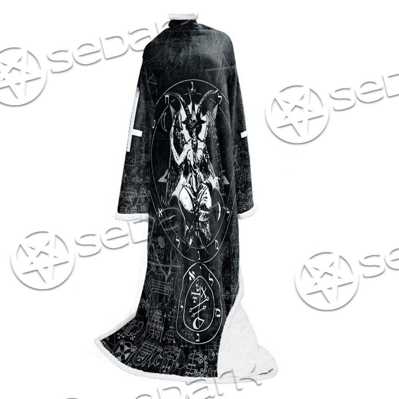 Baphomet Cross Inverted SED-0661 Sleeved Blanket