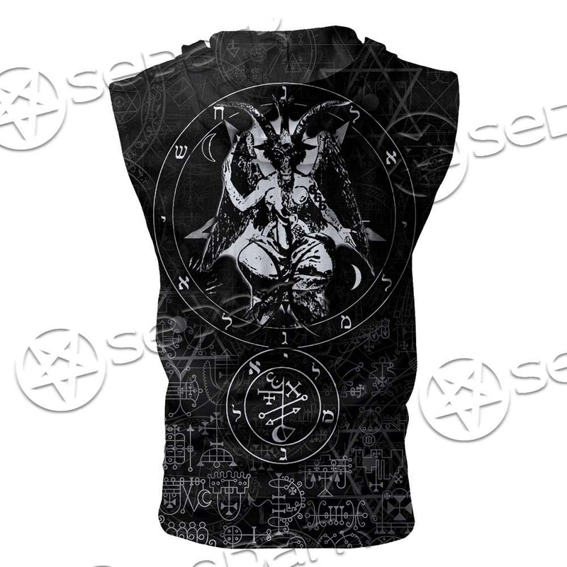 Baphomet Cross Inverted SED-0661 Zip Sleeveless Hoodie