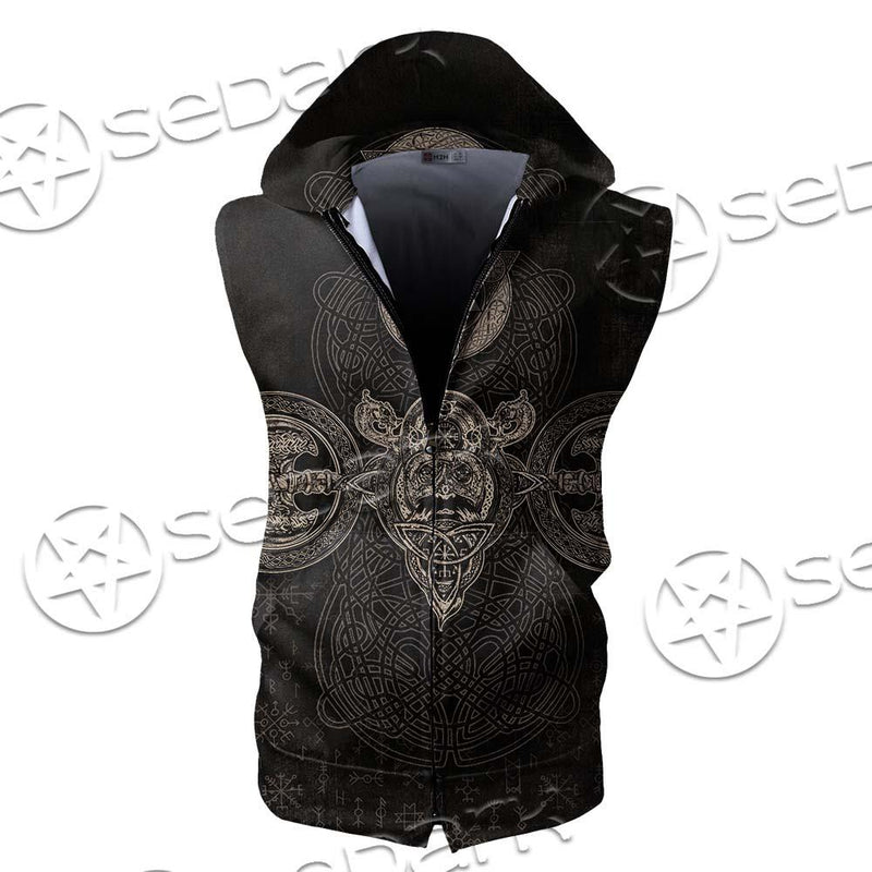 Fenrir Norse Mythology SED-0662 Zip Sleeveless Hoodie