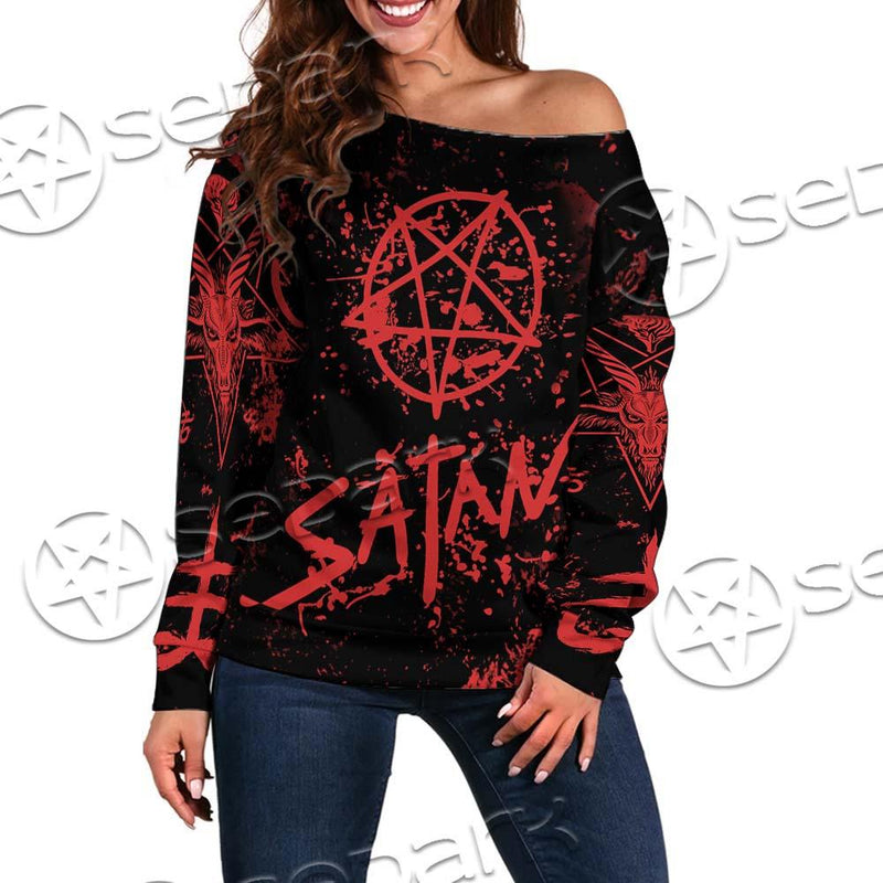 Red Satanic SED-0664 Off Shoulder Sweaters