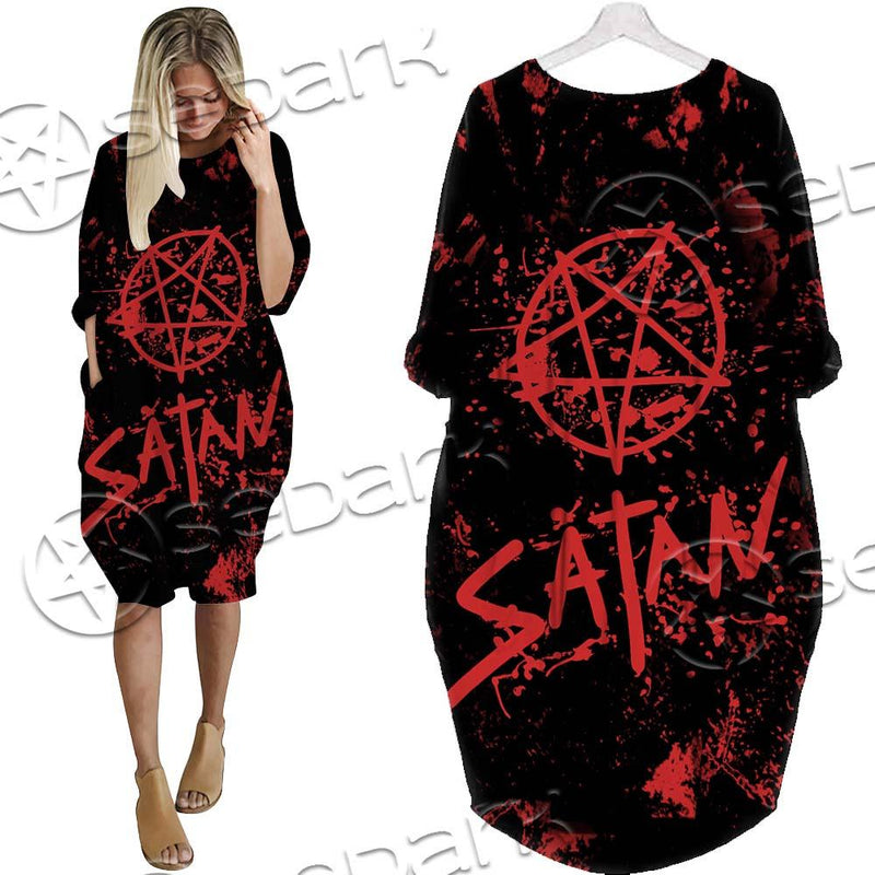 Red Satanic SED-0664 Batwing Pocket Dress