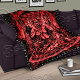 Red Baphomet Symbols SED-0667 Quilt