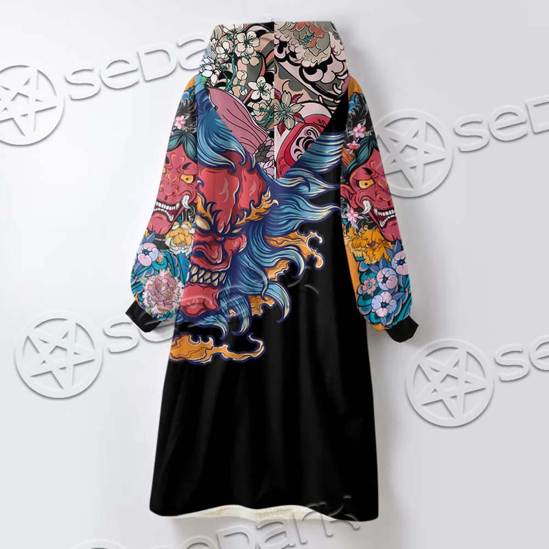 Demon Satanic Blossom SED-0669 Oversized Sherpa Blanket Hoodie