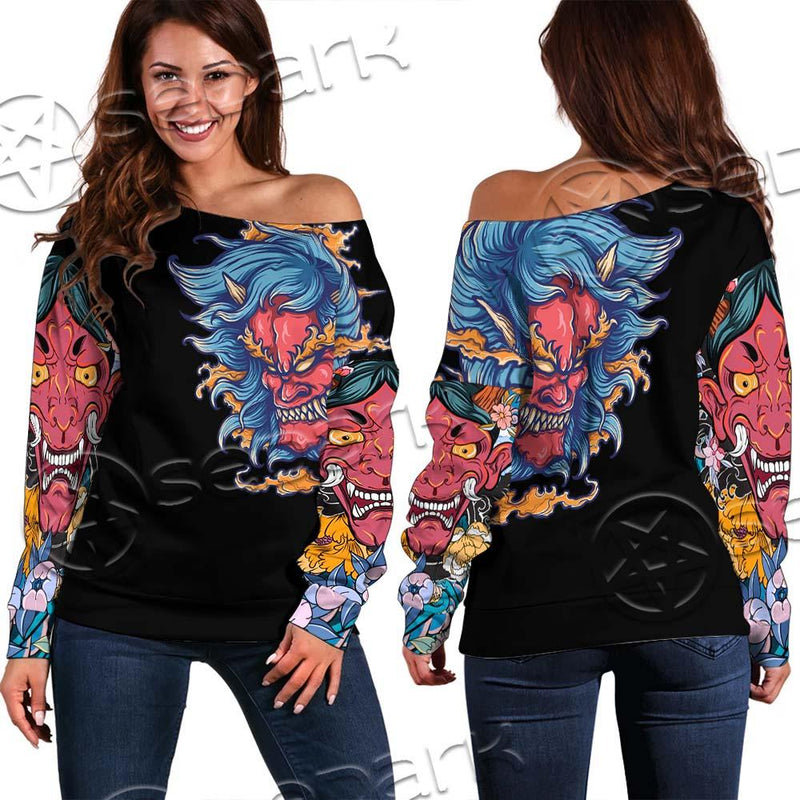 Demon Satanic Blossom SED-0669 Off Shoulder Sweaters