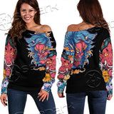 Demon Satanic Blossom SED-0669 Off Shoulder Sweaters
