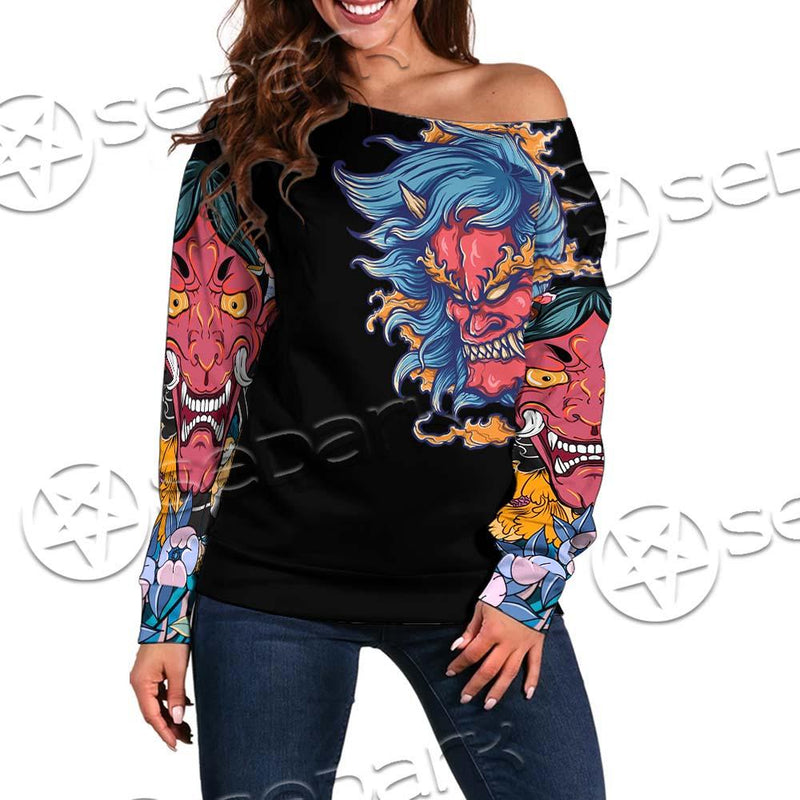 Demon Satanic Blossom SED-0669 Off Shoulder Sweaters