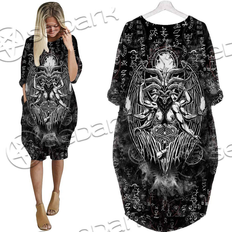Demon Baphomet Symbol SED-0670 Batwing Pocket Dress