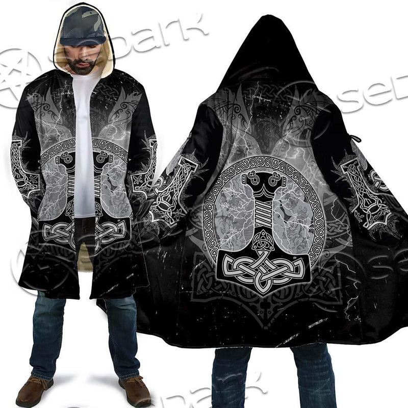 Fenrir And Thor Hammer Norse Mythology SED-0671 Cloak