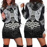 Fenrir And Thor Hammer Norse Mythology SED-0671 Hoodie Dress